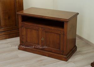 Mobiletto porta Tv in stile classico da 90 cm in legno massello di noce